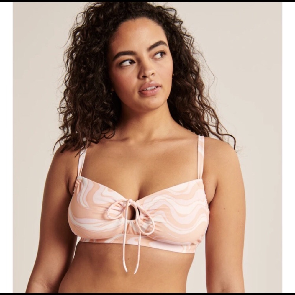 🔔🕊️NWT A&F Curve Love Cinched Bralette Swirl Swim Top